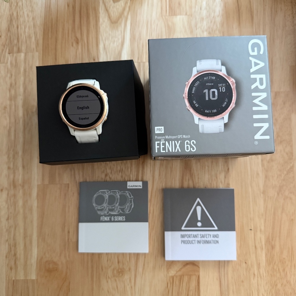 Garmin fēnix® 6S Pro, Rose Gold-tone with White Band